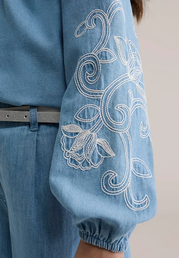 Блузка с ребристым краем We Fashion, Blue — фото 3
