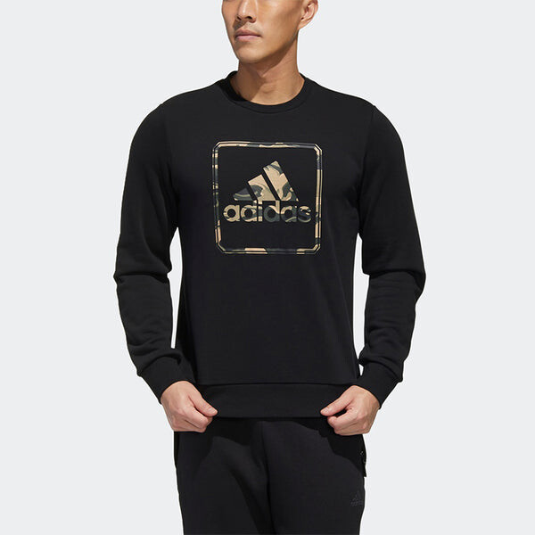 Толстовка adidas MH Gfx Ft Bos Round Neck Logo Sports Black, черный — фото 3