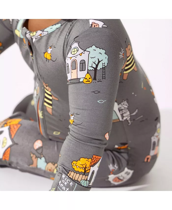 Детский унисекс комбинезон Baby Trick or Treaters с отстегивающимися пинетками Bellabu Bear, серый — фото 2