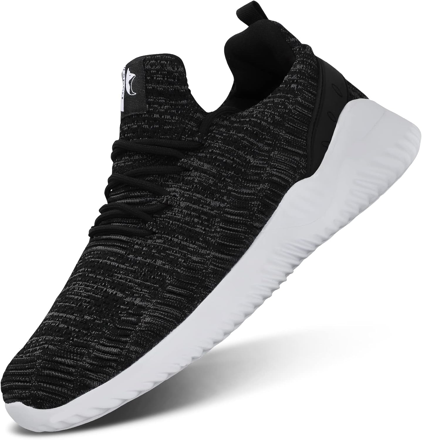 Кроссовки Flysocks для мужчин с легкой посадкой, нескользящие рабочие туфли, легкие дышащие сетчатые кроссовки для повседневной носки, тенниса, бега и ходьбы, черный