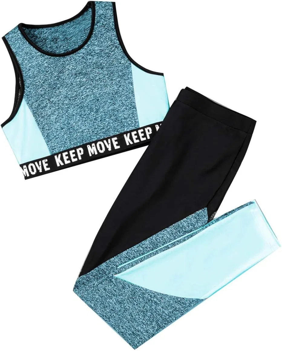 Детский спортивный костюм из топа и леггинсов Yartina, Blue — фото 4