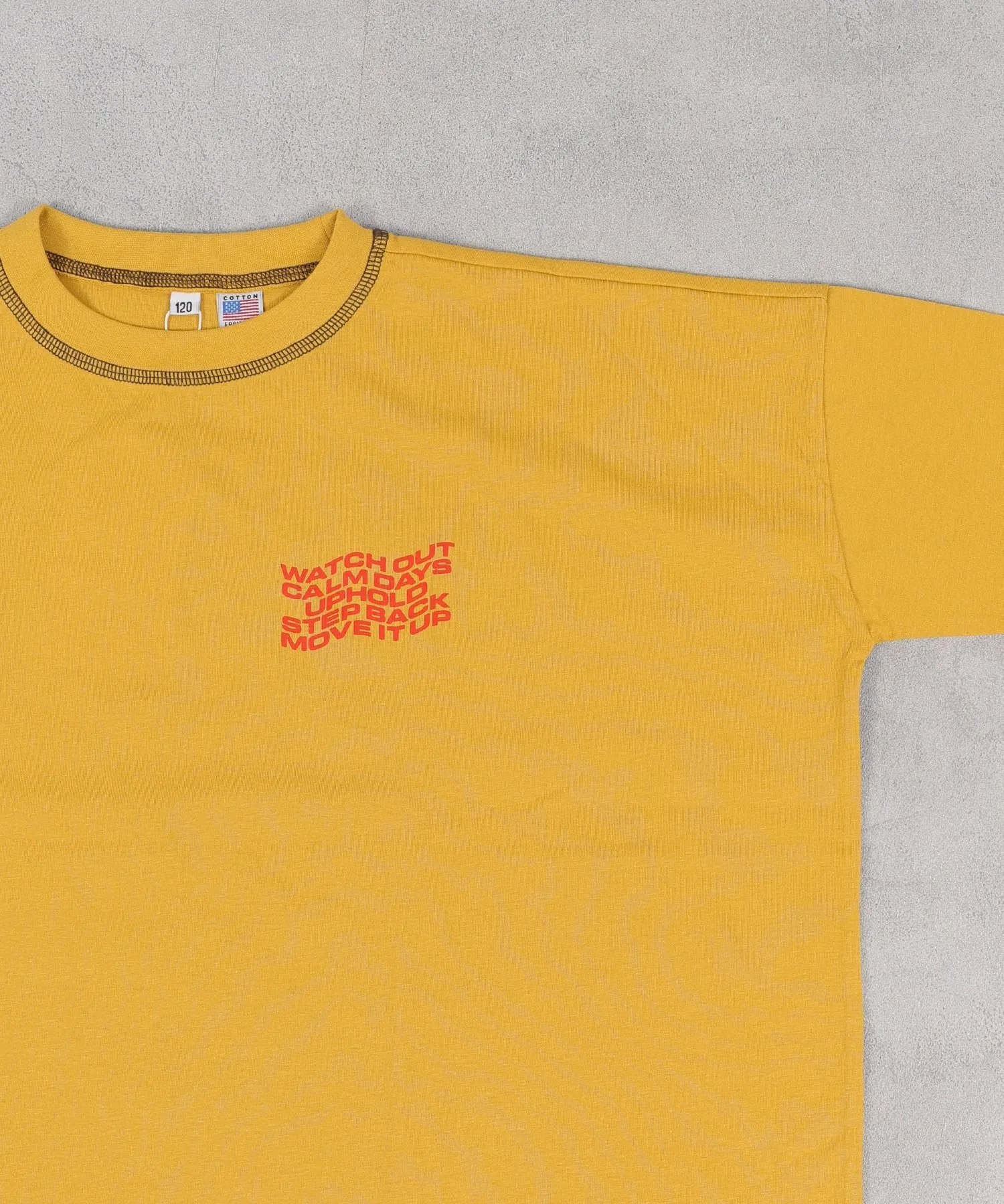 Хлопок из США, футболка Zengo Print Big Long Tee с принтом, большой размер. Life Support Products, Yellow — фото 2
