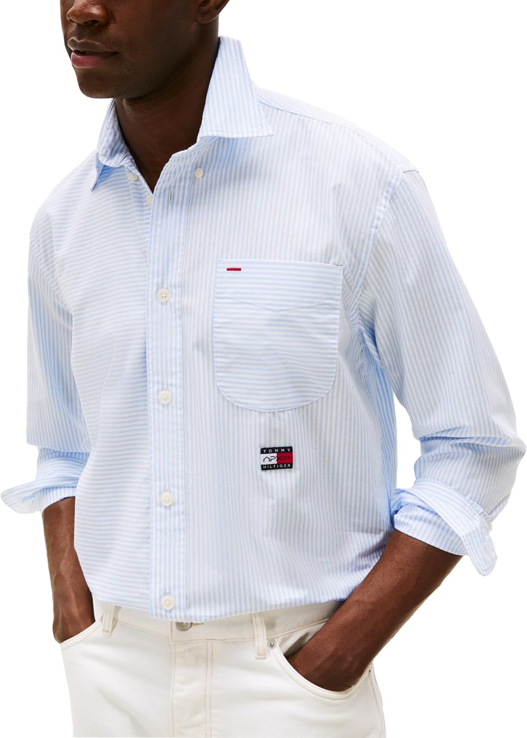 Мужская полосатая рубашка Tommy Hilfiger из коллекции APXGP, Blue — фото 2