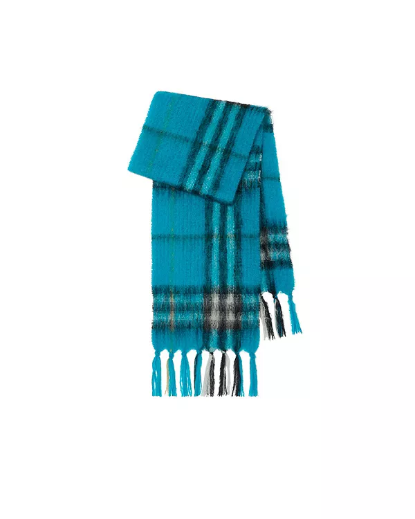 

Шарф из мохеровой шерсти в клетку Burberry, фиолетовый