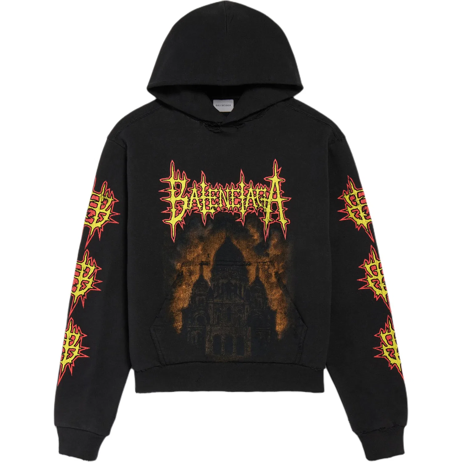 Худи medium fit с принтом Balenciaga, Black