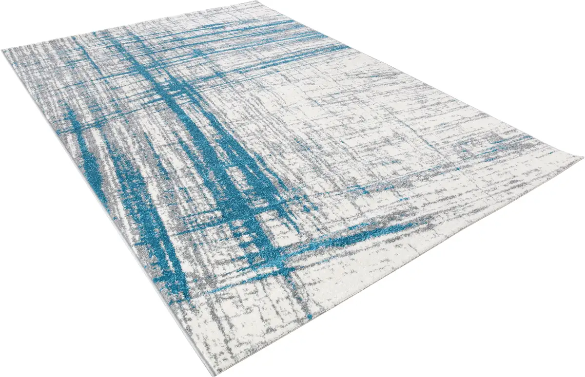 

Ковер Andiamo "Лазурный Берег", прямоугольный, короткий ворс, современный дизайн, гостиная 200х290 см, светло-серый/бирюзовый