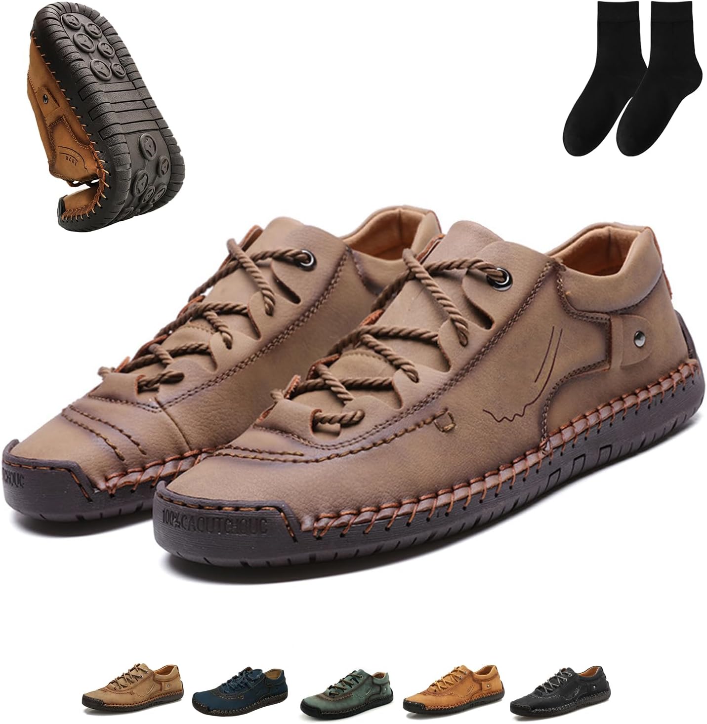 

Мужские повседневные туфли-лоферы, прогулочные туфли, легкие ручной работы, кожаные туфли на шнуровке, светлые балетки и работы в офисе Generic, хаки