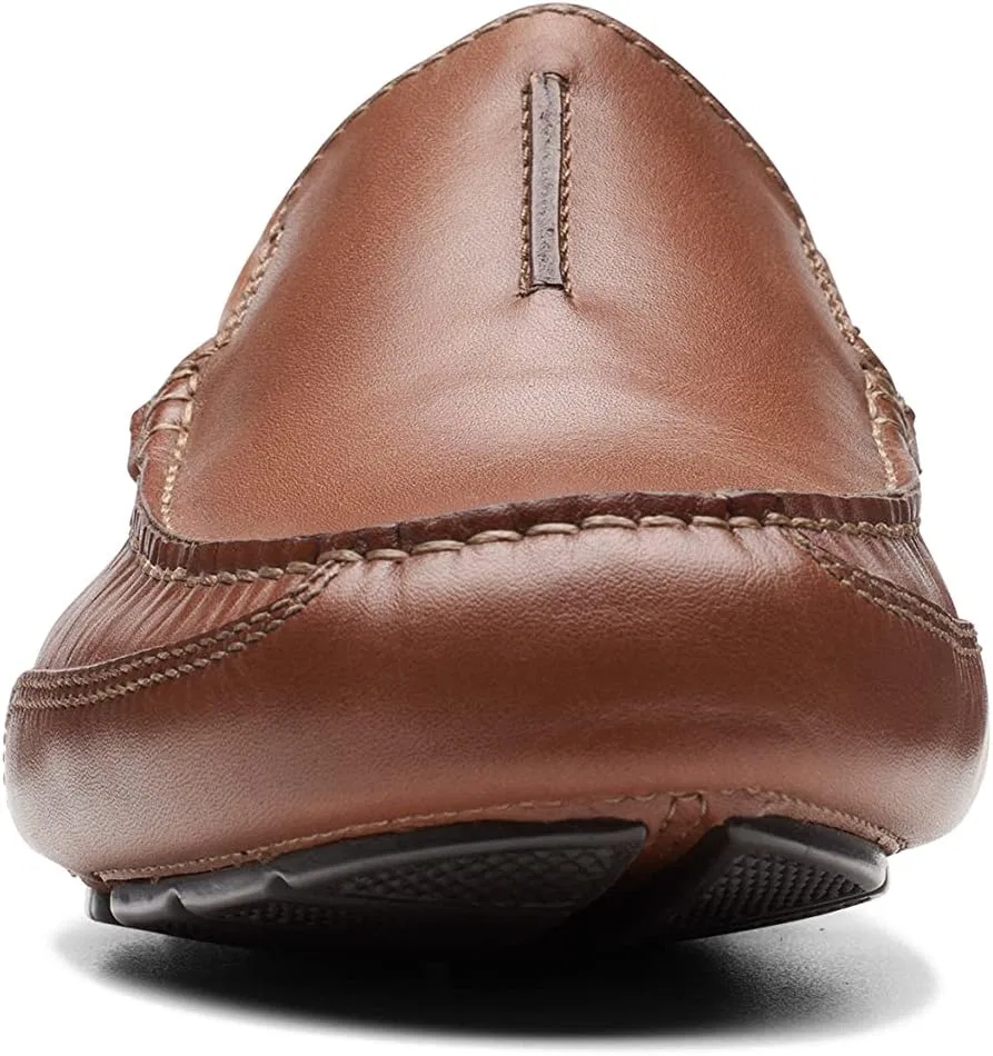 Мужские лоферы Clarks Markman с прострочкой для водителей, Dark Tan Leather — фото 2