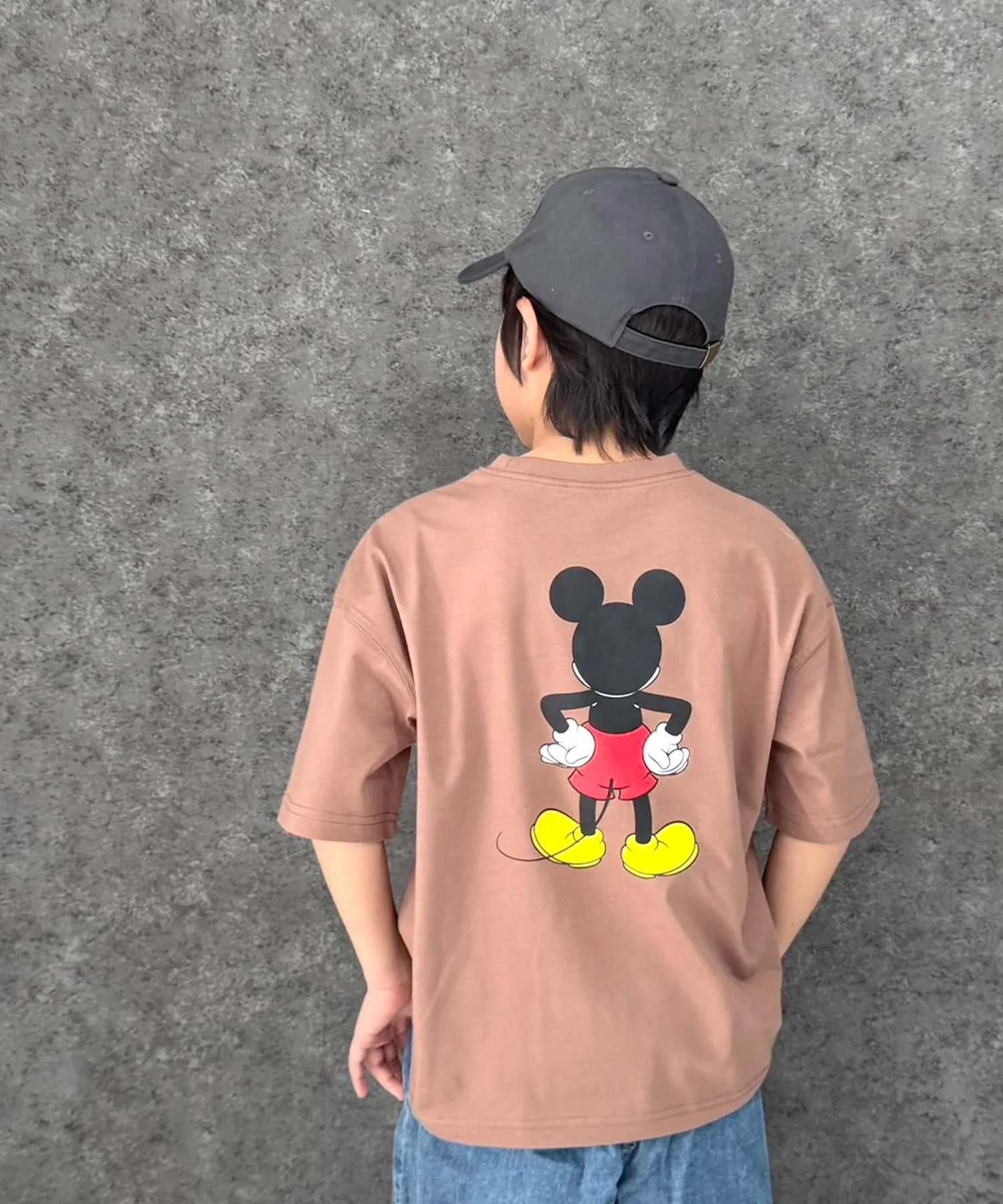 Детская футболка Mickey Mouse оверсайз Disney бежевая