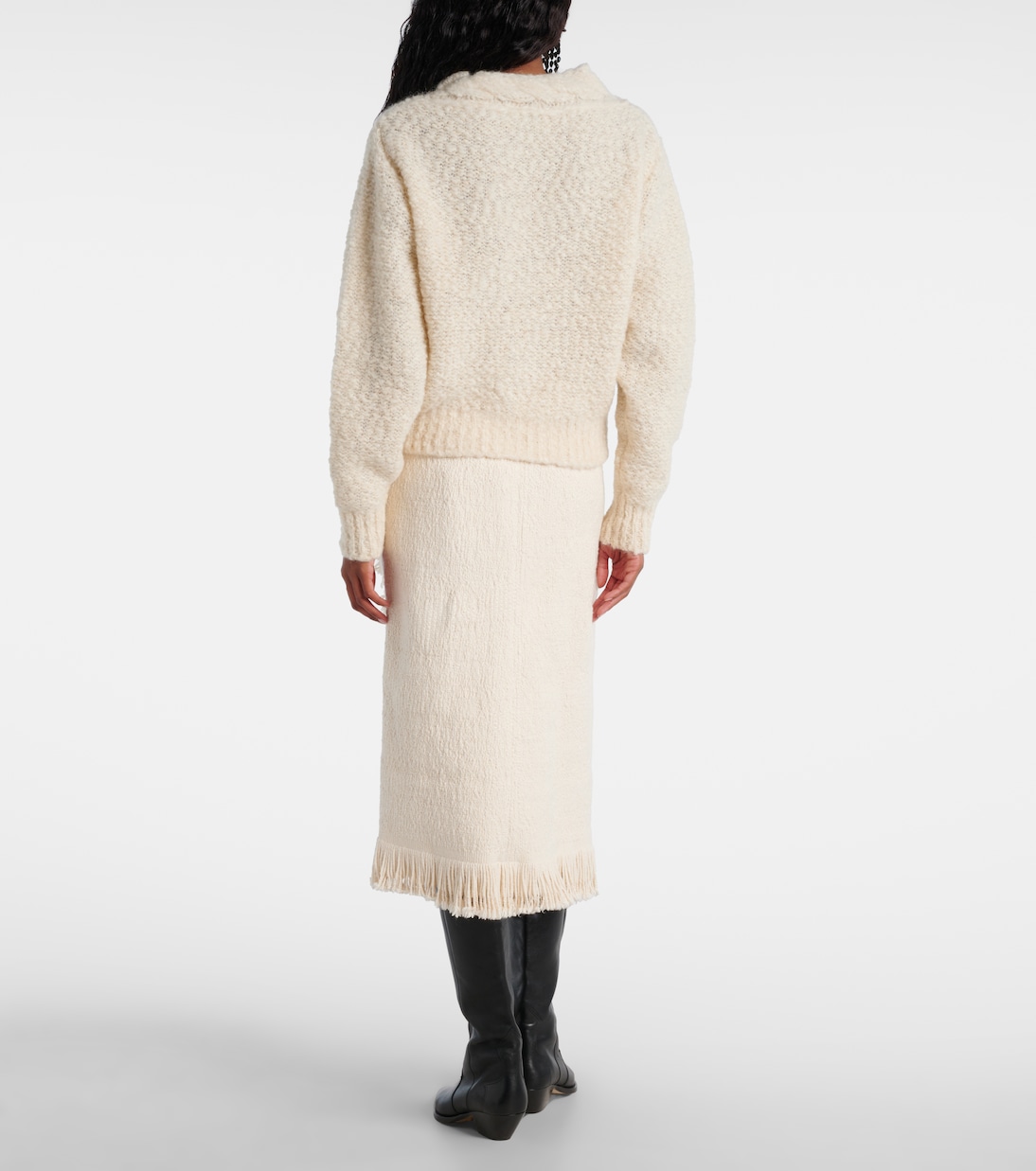 Водолазка римской вязки косами Isabel Marant, экрю — фото 3
