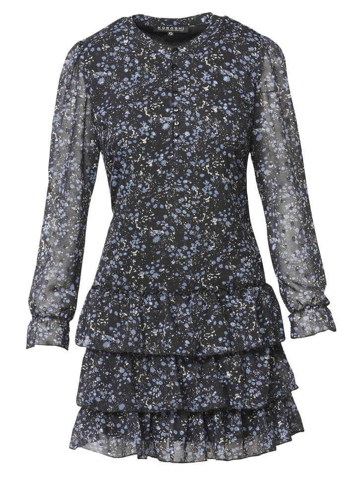 

Короткое платье KOROSHI Kleid mit langen ärmeln, черный