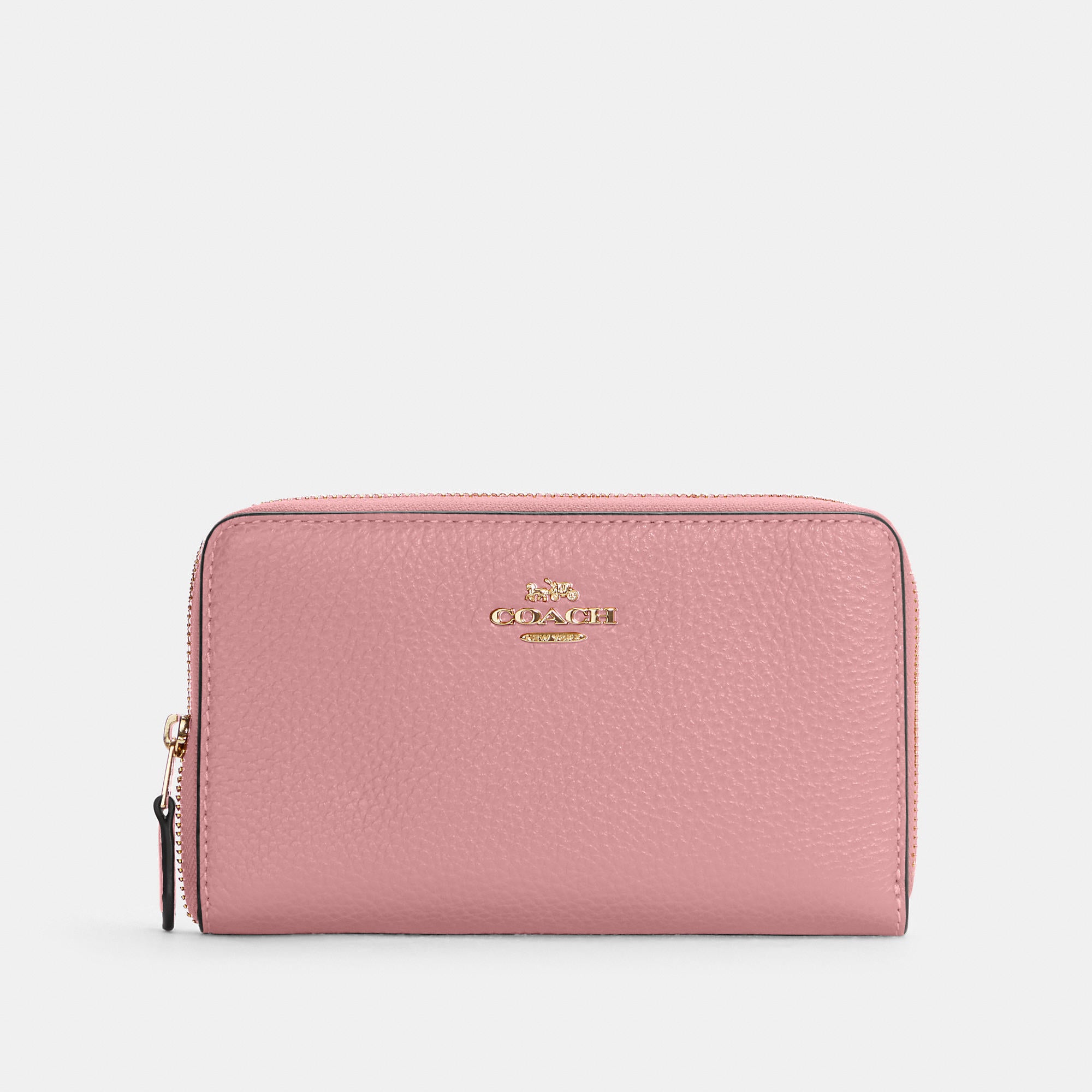 

Кошелек COACH Medium Id Zip Coach Outlet, цвет gold/true pink