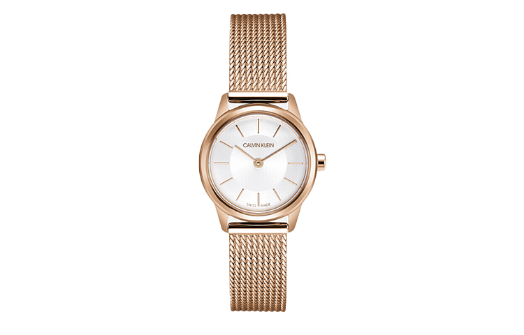 

Женские наручные часы CALVIN KLEIN CK Quartz Collection с кварцевым механизмом, стальным браслетом и серебристым циферблатом