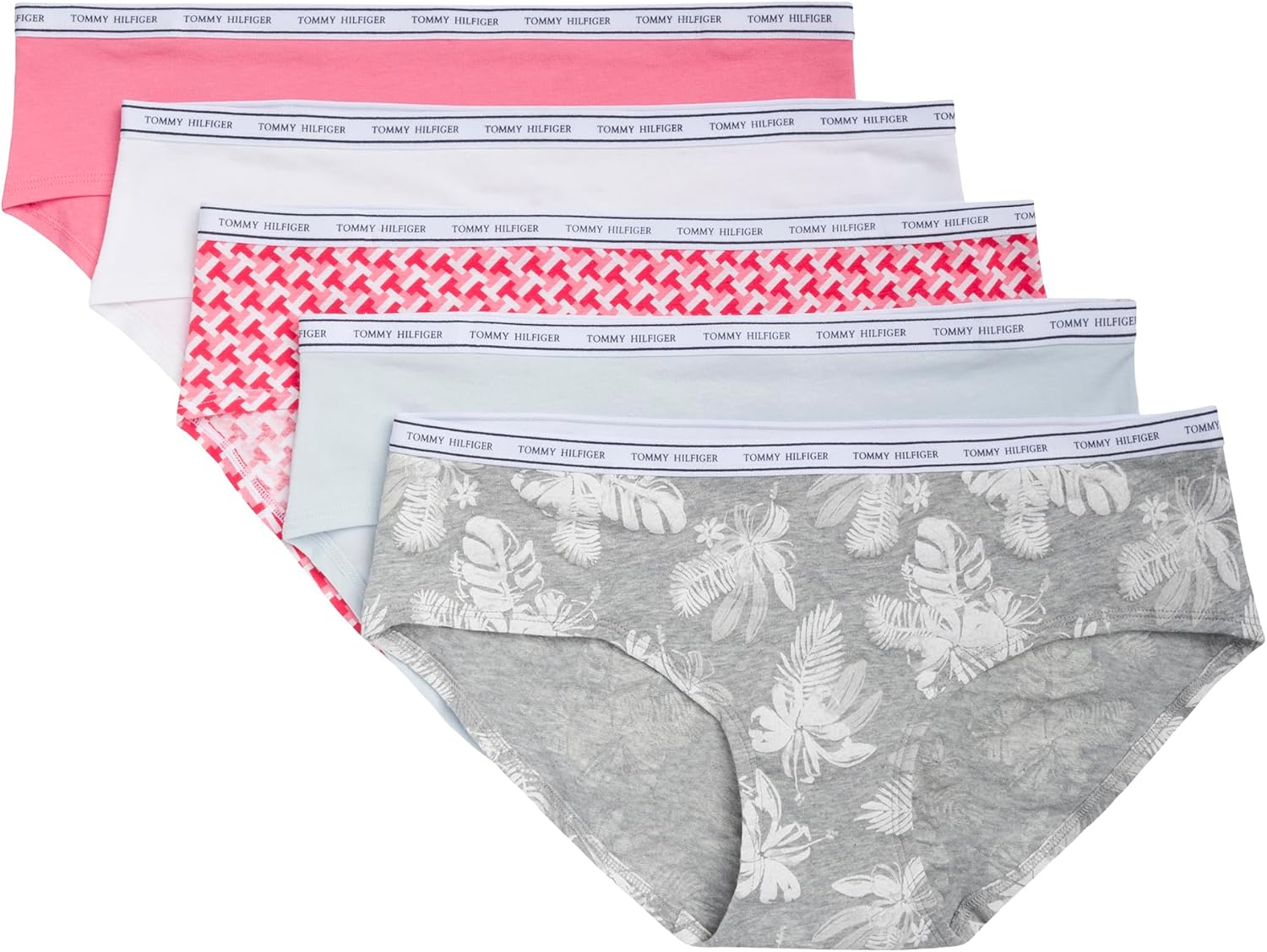 

Женские классические хлопковые шорты Tommy Hilfiger с логотипом, 5 шт., Geo/Blue/Pink/White/Palm