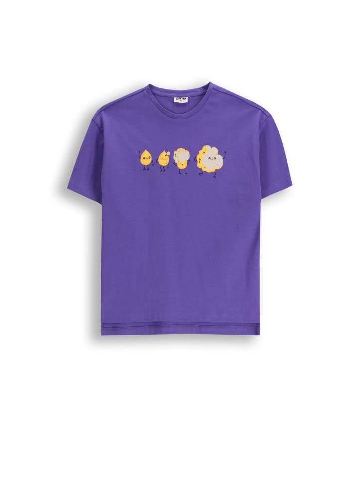 

Футболка из хлопка с короткими рукавами фиолетового цвета MOKIDA, Фиолетовый, Футболка из хлопка с короткими рукавами фиолетового цвета MOKIDA