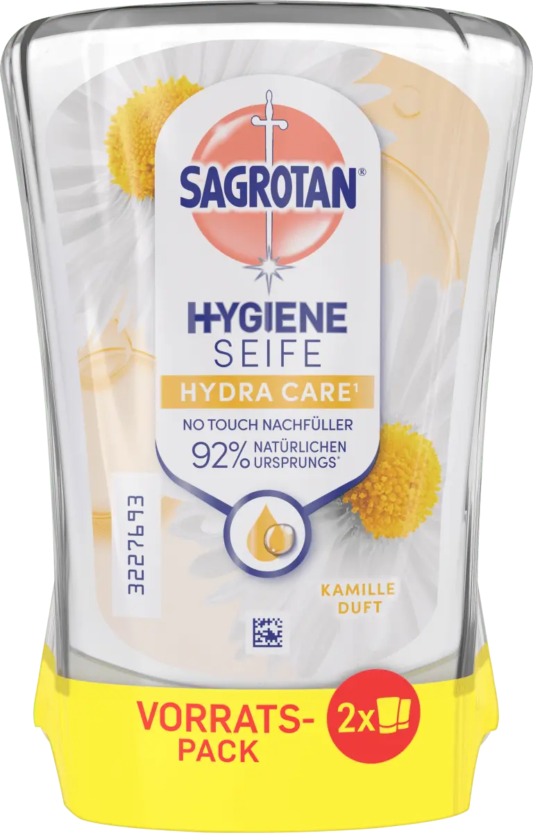 

Дозатор для мыла No Touch Chamomile Hydra Care сменная упаковка (2x250 мл) 500 мл Sagrotan