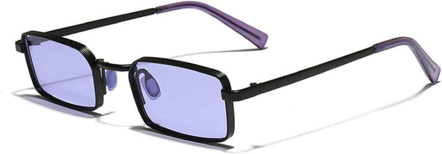 

Винтажные маленькие мужские солнцезащитные очки прямоугольной формы из металла в стиле хип-хоп, женские солнцезащитные очки класса люкс, квадратные солнцезащитные очки mincl, Purple