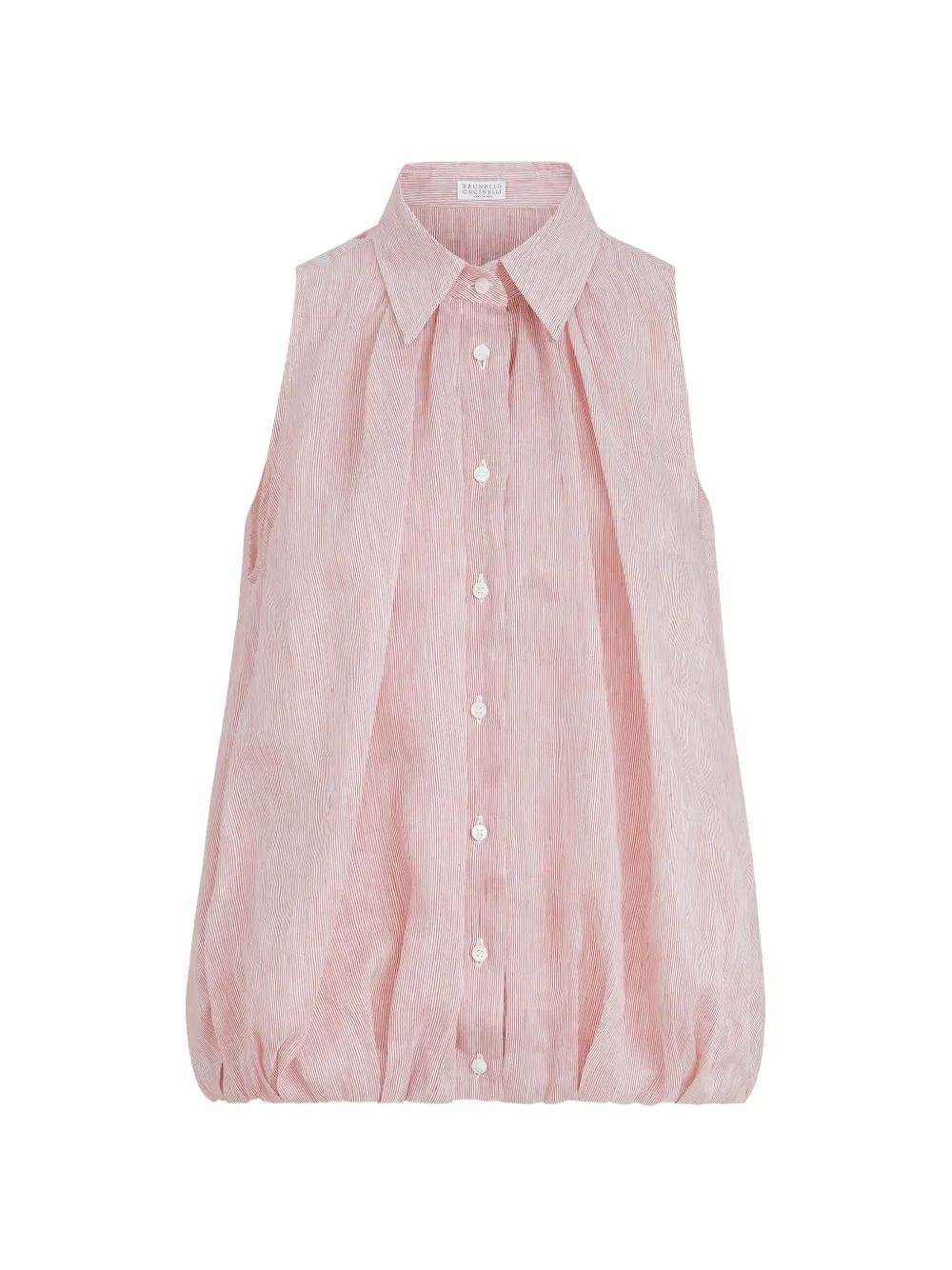 

Полосатая рубашка без рукавов Brunello Cucinelli, красный