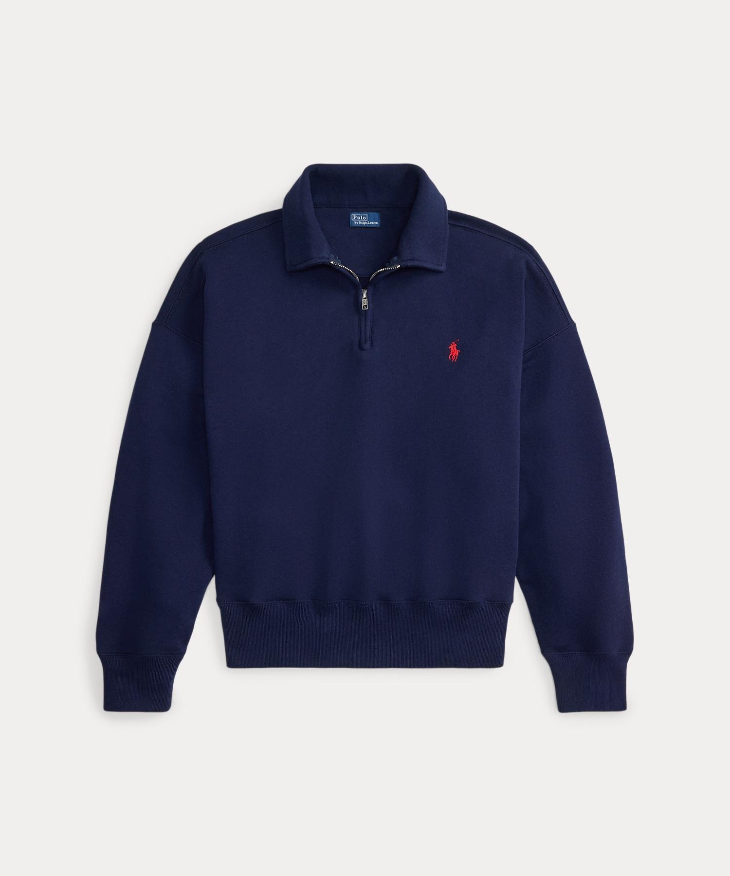 Легкая флисовая кофта с молнией до середины груди Polo Ralph Lauren, 410 Navy