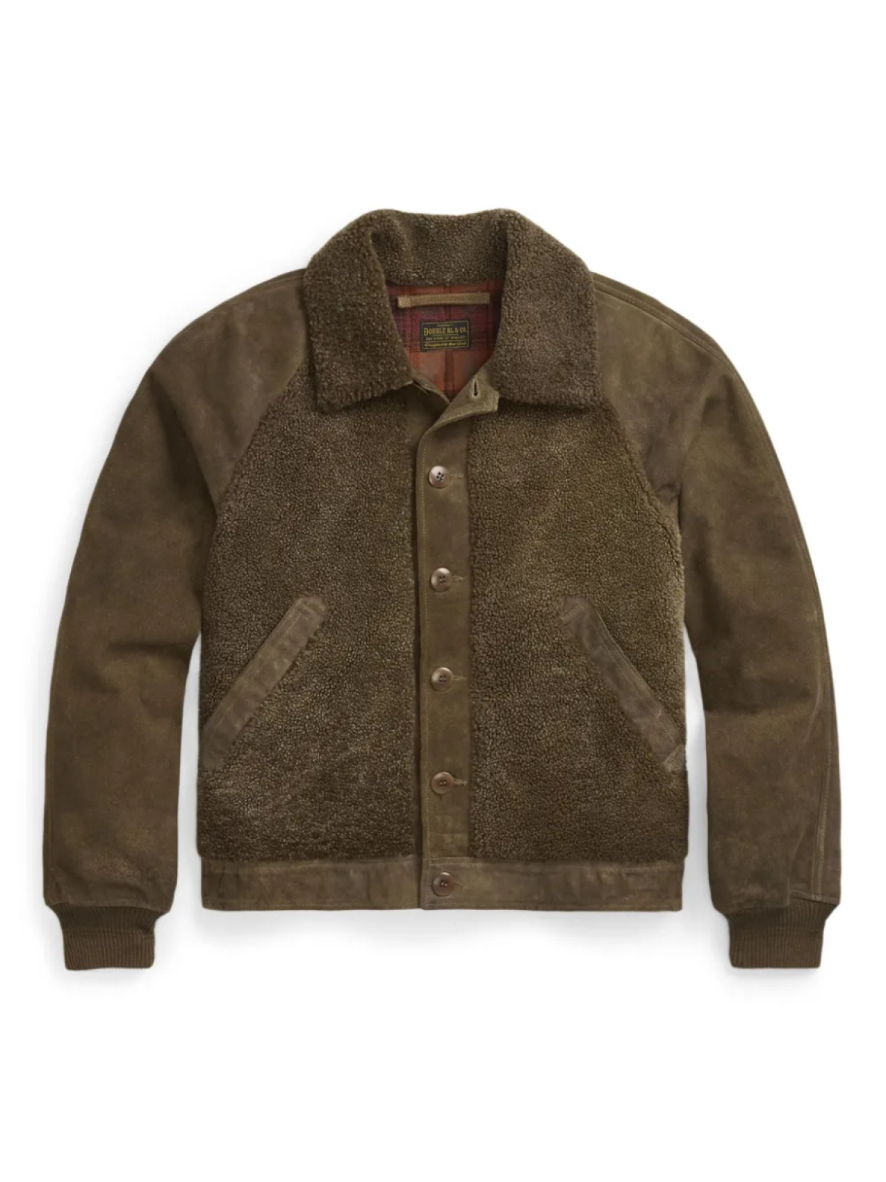 

Байкерская куртка из овчины Ralph Lauren RRL, коричневый