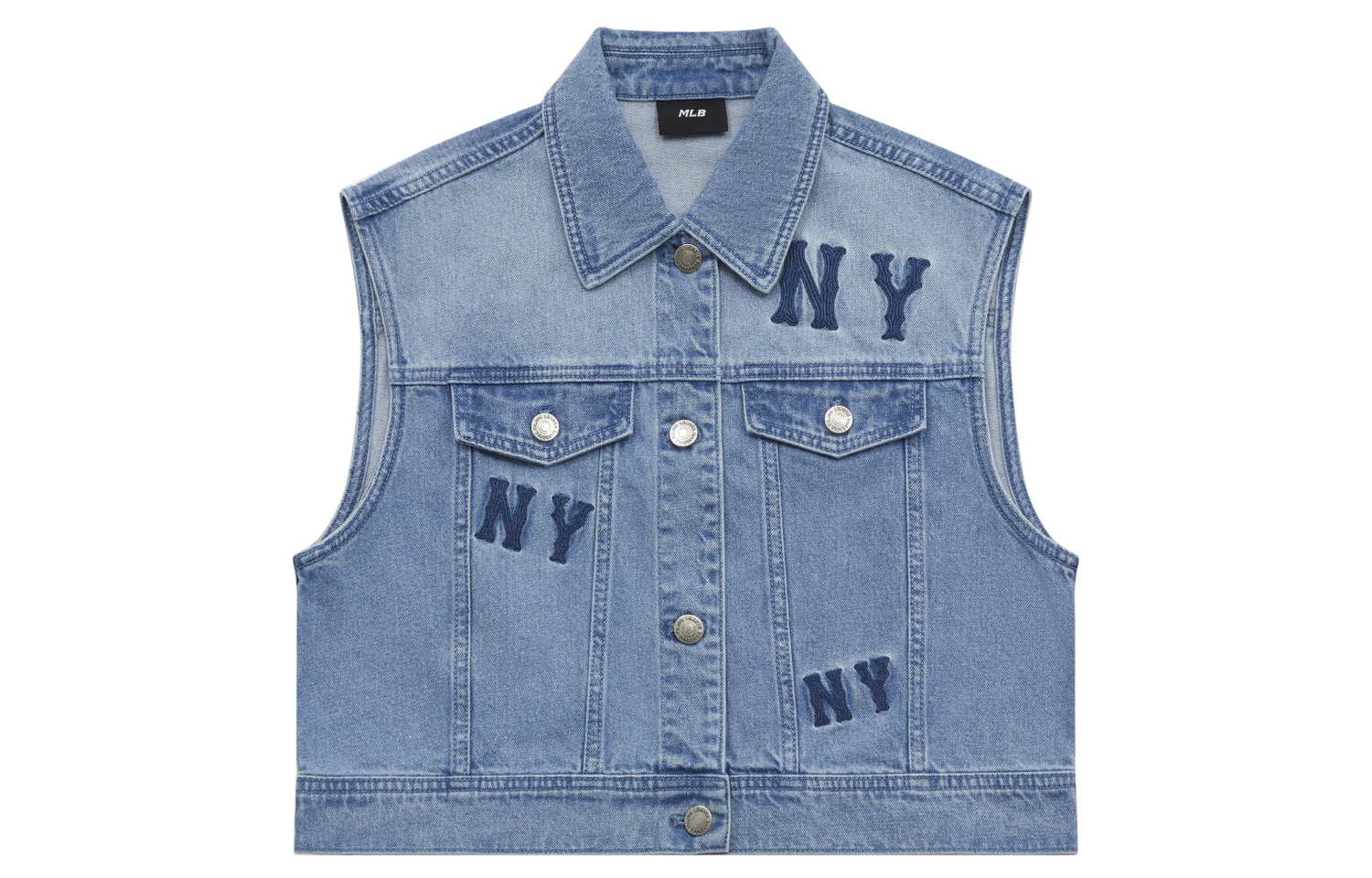

MLB Нью-Йорк Янкиз SS25 Джинсовая жилетка женская светло-голубая, Light Blue