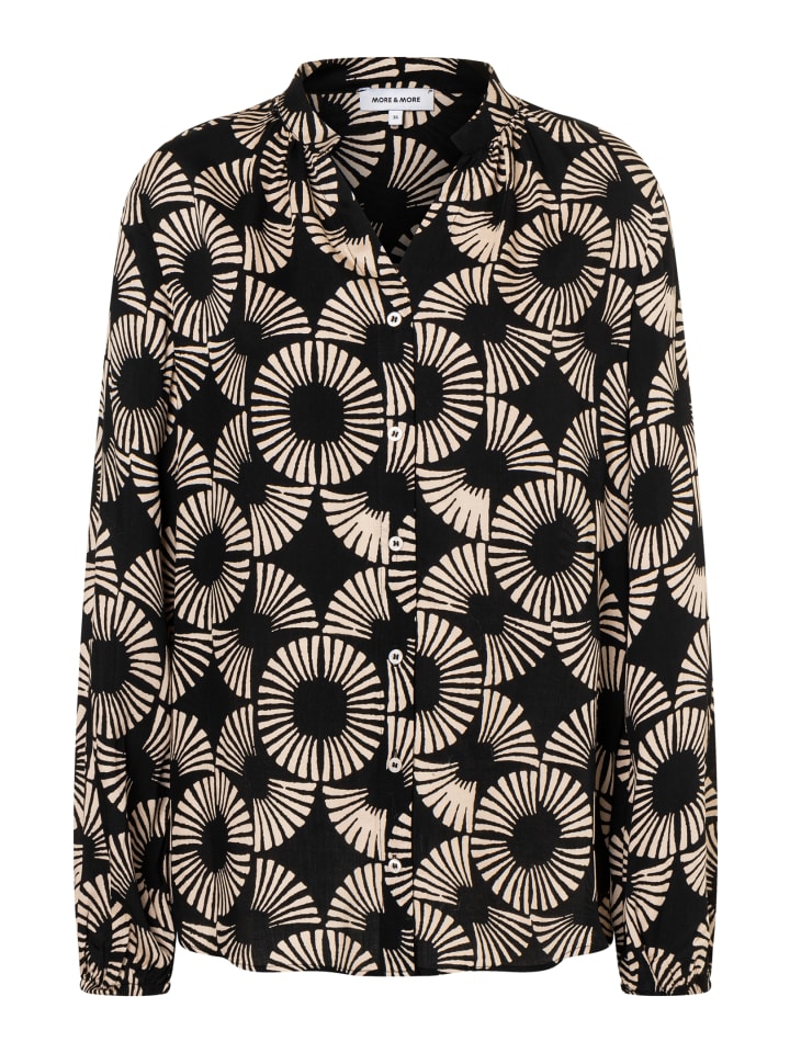 

More & More Струящаяся вискозная блузка с принтом в черно-бежевых тонах