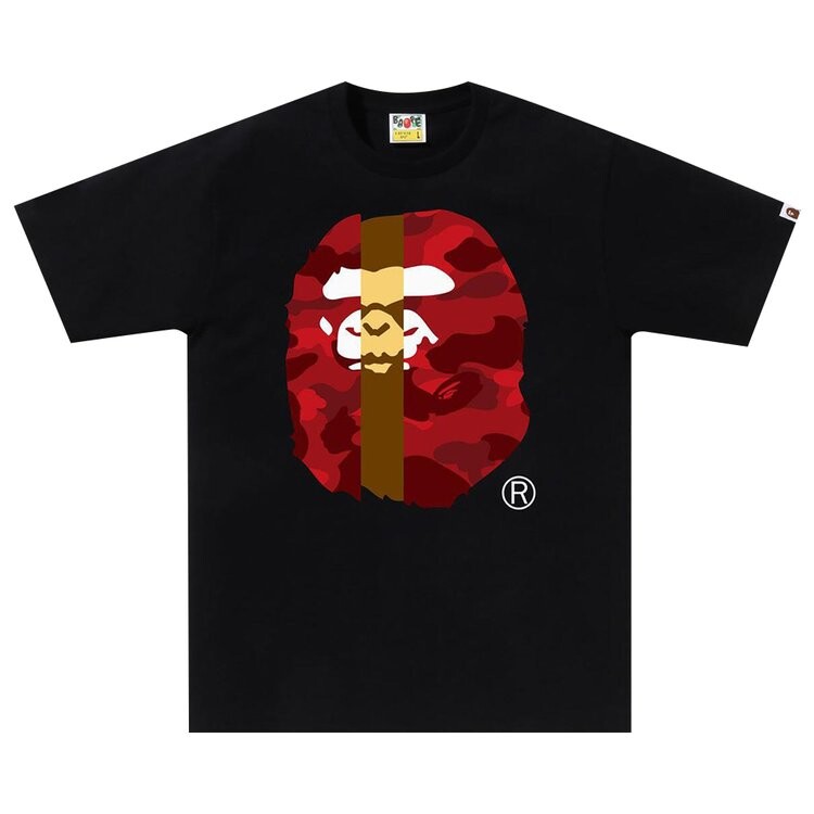 

Футболка BAPE Color Camo Transform Big Ape Head Tee, цвет Black/Red