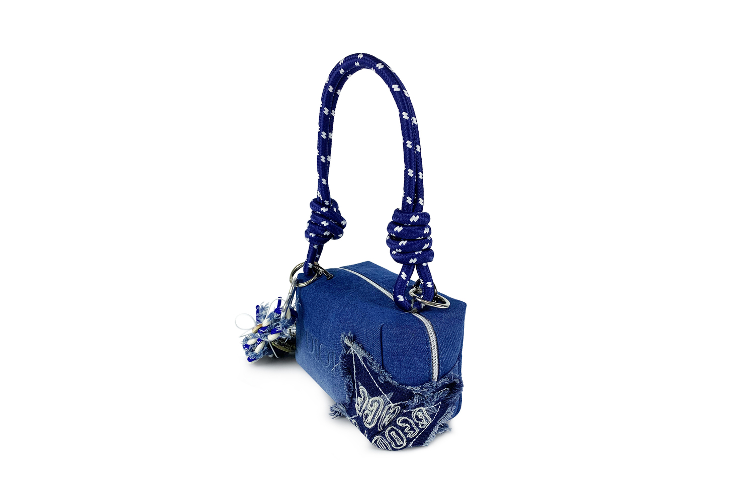 DIOR Цветочная кисть, denim, millennium, modern retro, distressed, denim crossbody одно плечо косметичка denim blue — фото 3