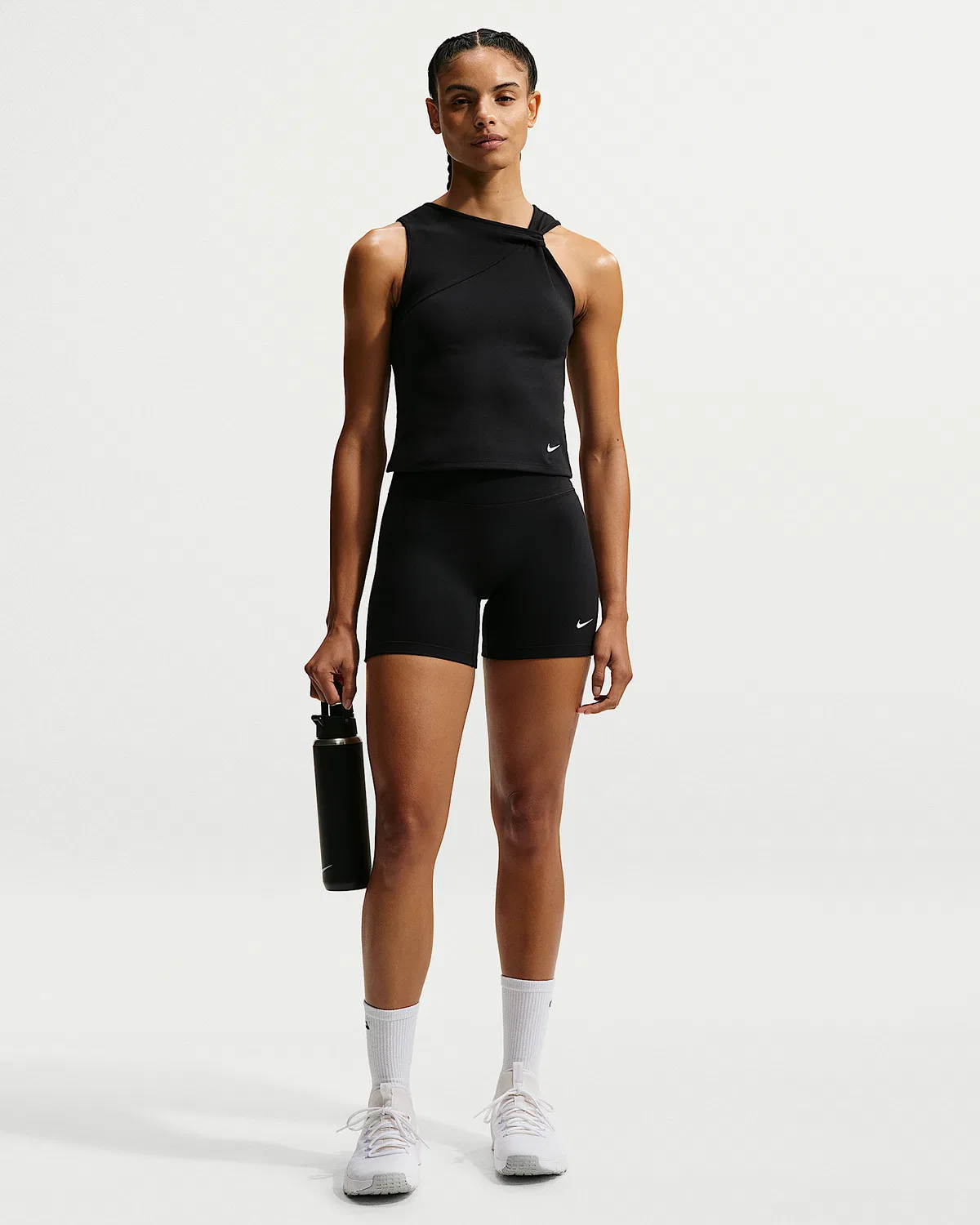 Женский топ-майка Nike One Dri-FIT, Black/White — фото 4