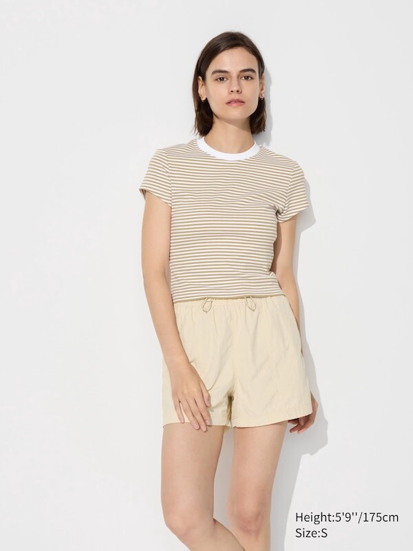 

Мини-Футболка в полоску Uniqlo, бежевый