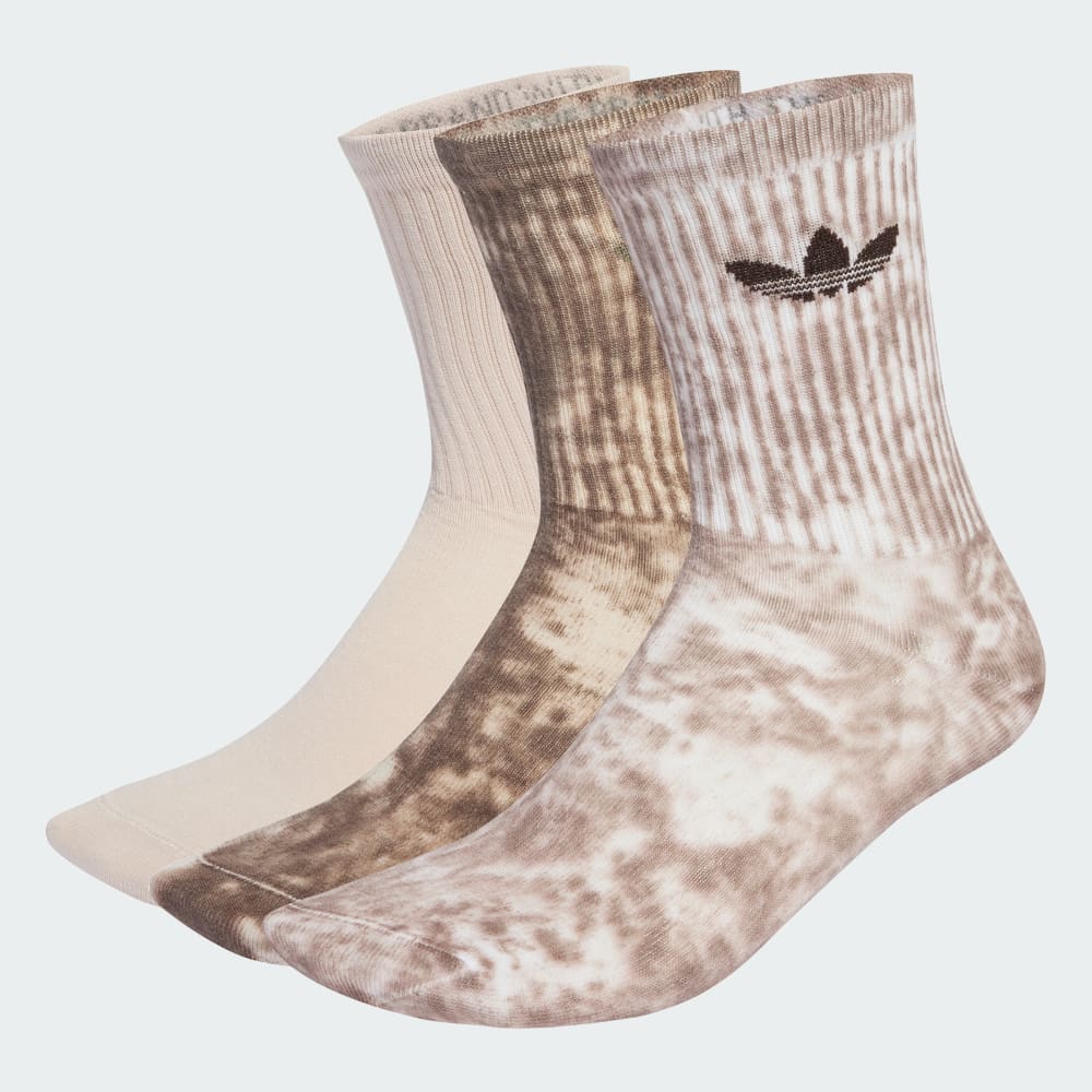 

Носки Adidas Tie Dye Crew Socks 3 Pairs, цвет Trace Brown/Dark Brown/Putty Mauve
