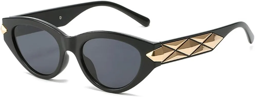 

Маленькие панк-солнцезащитные очки для женщин и мужчин, дорожные солнцезащитные очки, винтажные ретро-очки с защитой от УФ-излучения UV400 LANGSER, Black Gray