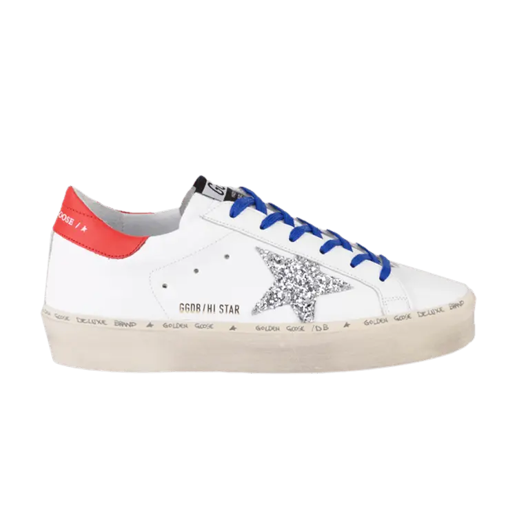 Кроссовки Golden Goose Wmns Hi Star White Silver Glitter, белый