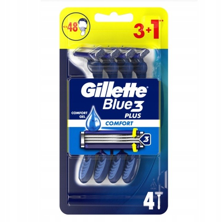 

Gillette Blue 3, Бритвы одноразовые, 4 шт