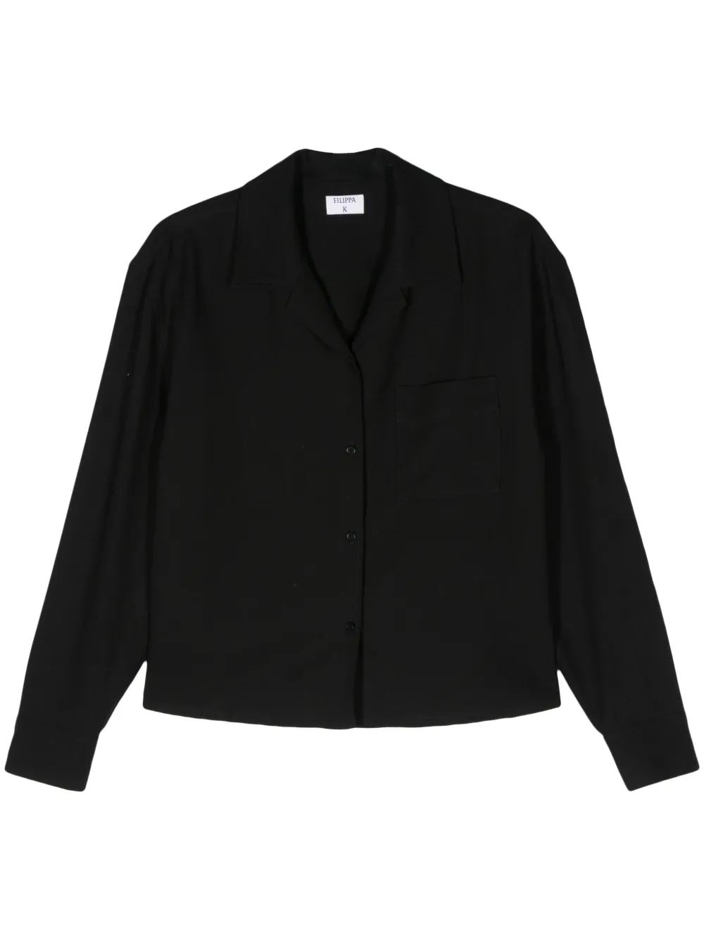 

Укороченная креповая рубашка Filippa K, черный