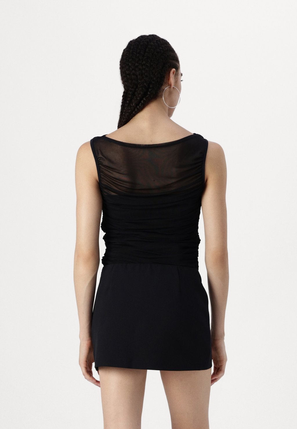

Топ BARE RUCHED MESH BODYSUIT Abercrombie & Fitch, черный
