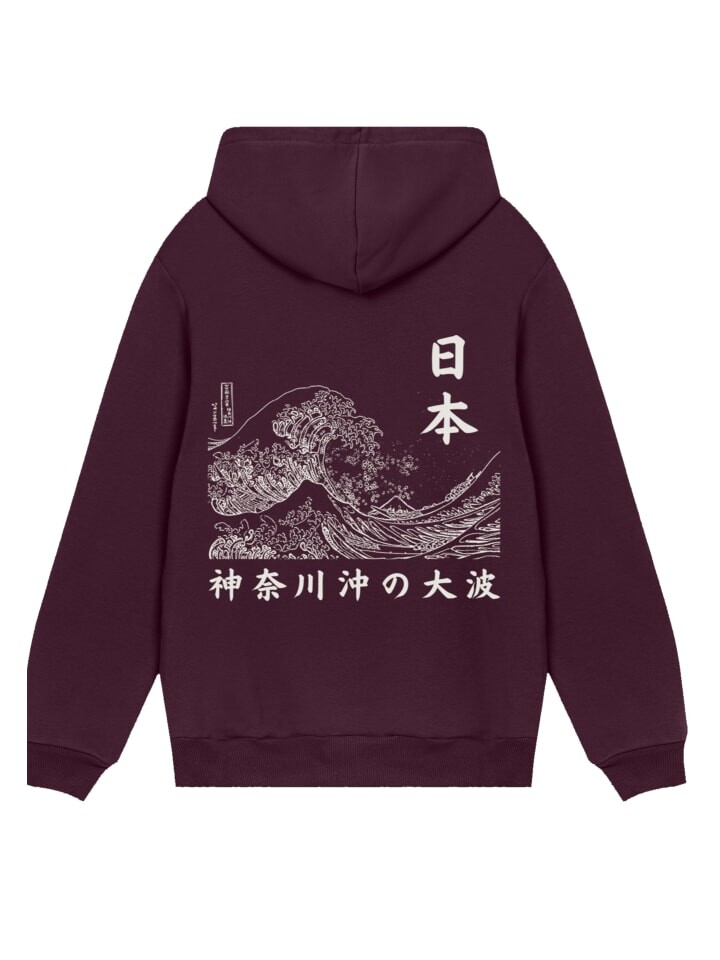 

Пуловер F4NT4STIC Hoodie Kanagawa Welle Golden Gai, цвет maroon