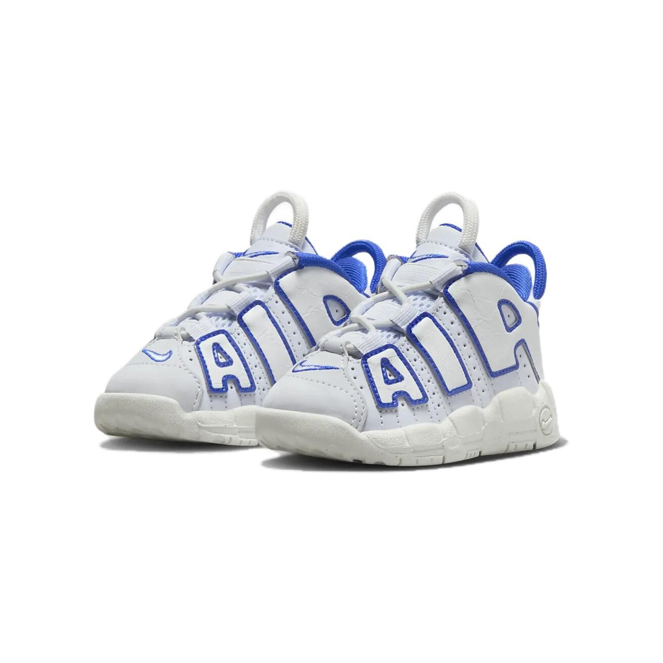 Кроссовки Nike Air More Uptempo TD 'White Royal', белый/синий — фото 3