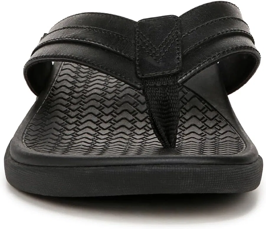 Мужские сандалии-вьетнамки Vionic Tide II на плоской подошве, Black Leather — фото 3