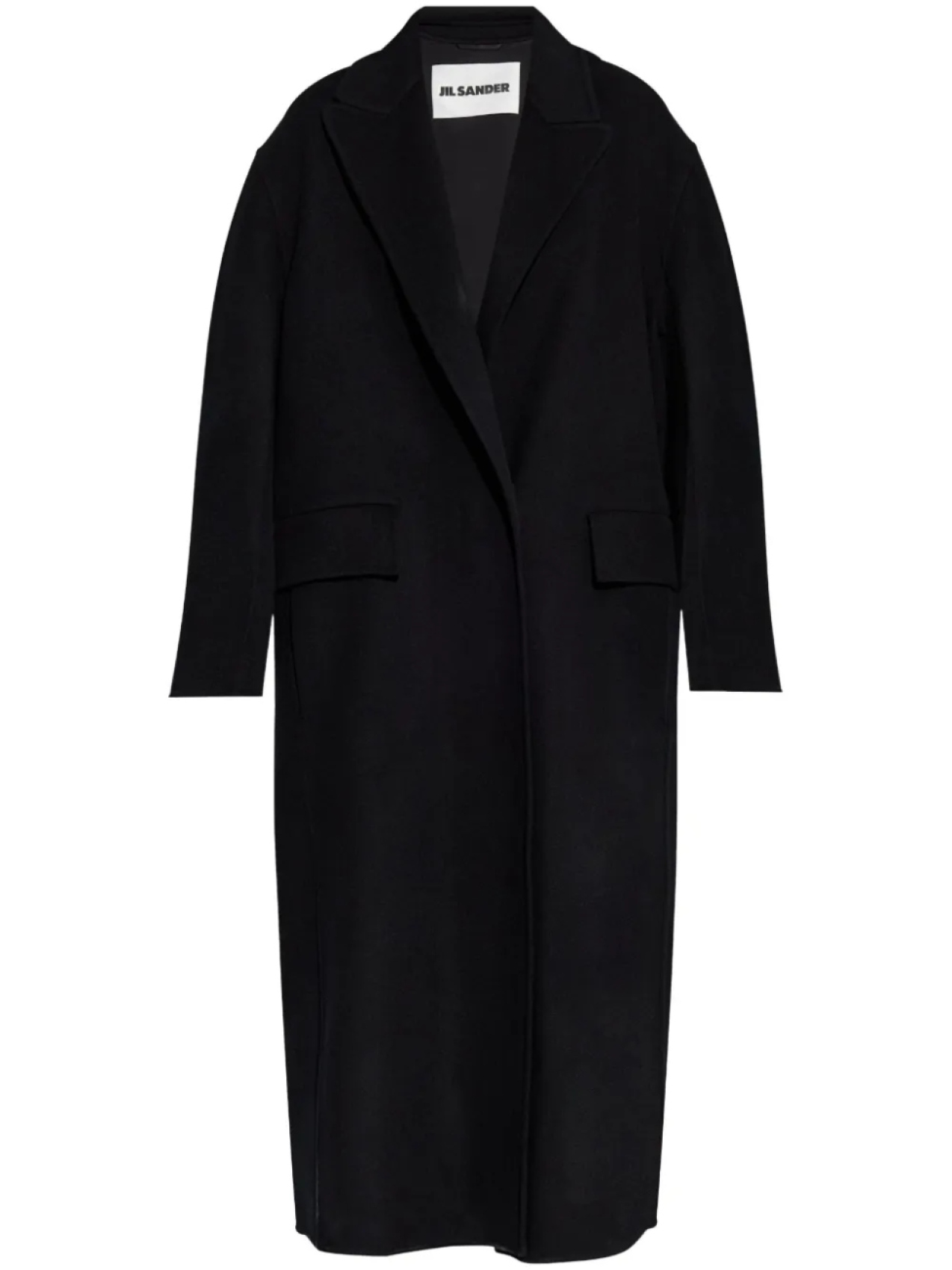 

Jil Sander однобортное кашемировое пальто, черный