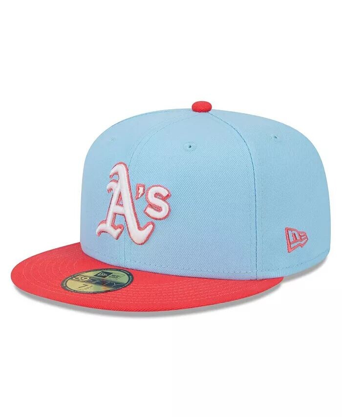 

Мужская светло-голубая и красная шляпа Oakland Athletics Spring Color, двухцветная, облегающая шляпа 59FIFTY New Era