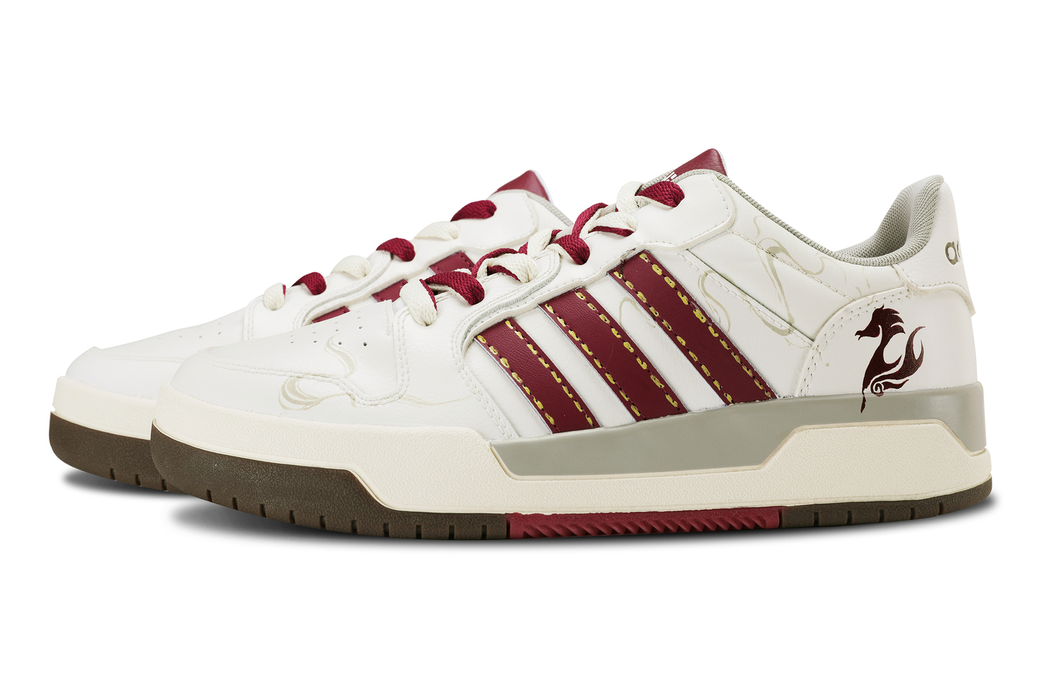 Entrap Synthetic Leather Low top Skateboard Shoes Unisex Beige Adidas Neo, экрю — фото 4