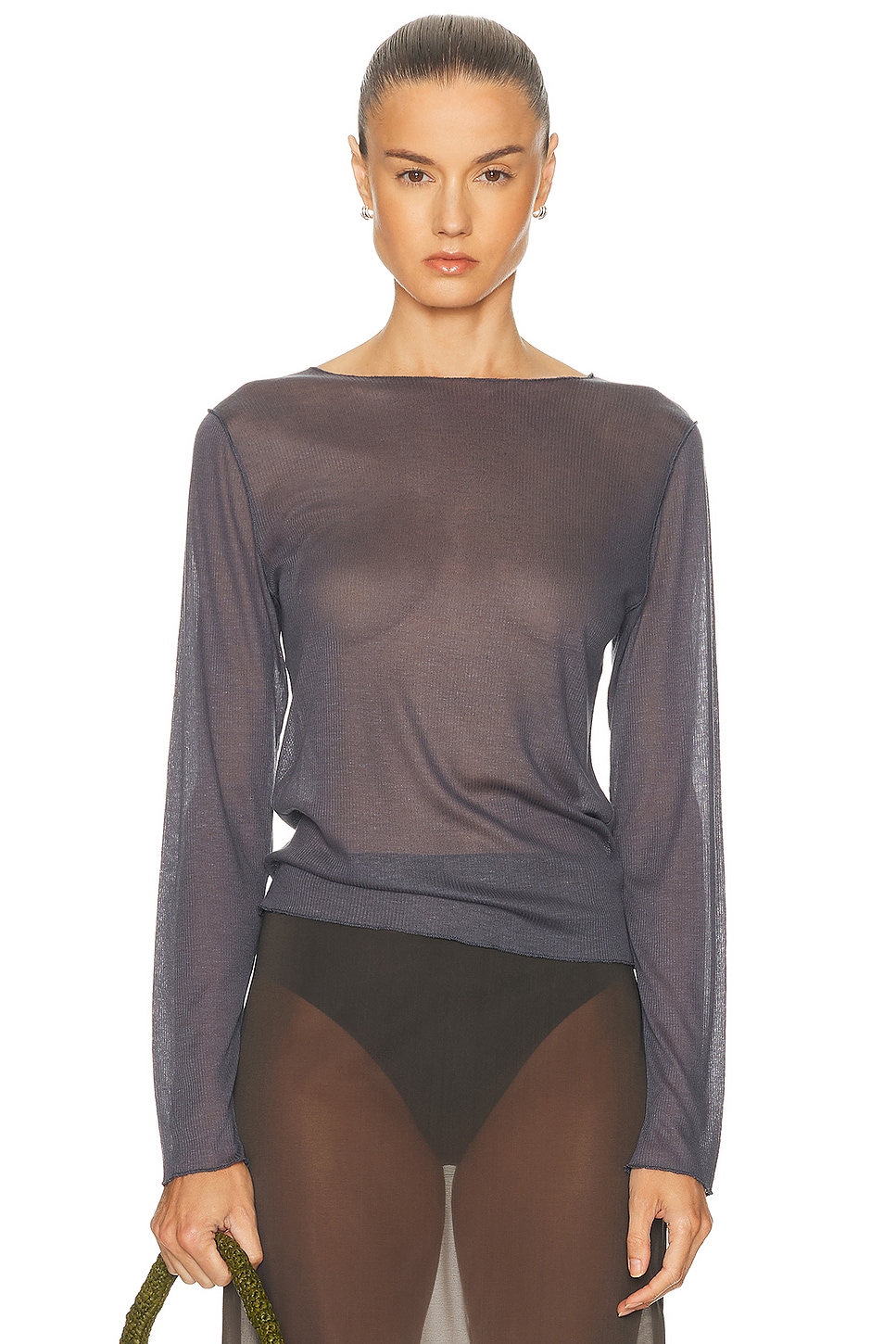 

Вязаный топ с длинными рукавами Deiji Studios, Steel