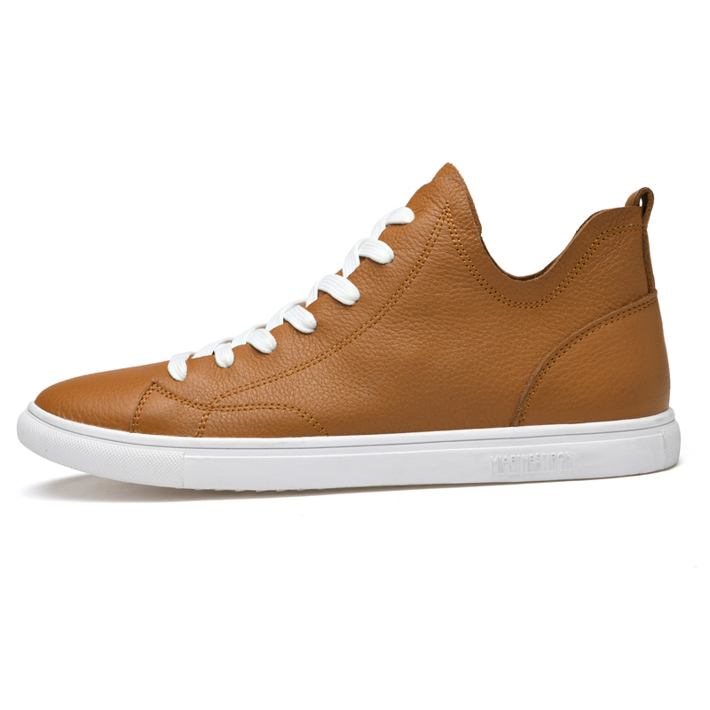 

PAIBLOKS Скользоустойчивые амортизирующие кроссовки Mid top Skateboard Shoes для мужчин с устойчивостью к истиранию, коричневые, цвет Brown