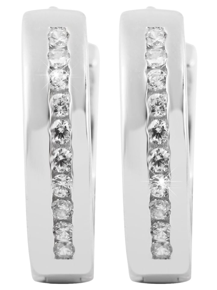 

Adeliás Женские серьги - серьги-кольца на шарнирах из серебра 925 пробы с кубическим цирконием в серебре