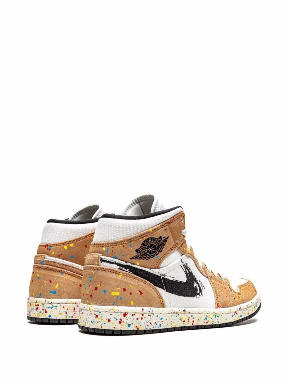 Кроссовки Air 1 Mid Brushstroke Jordan, коричневый — фото 3