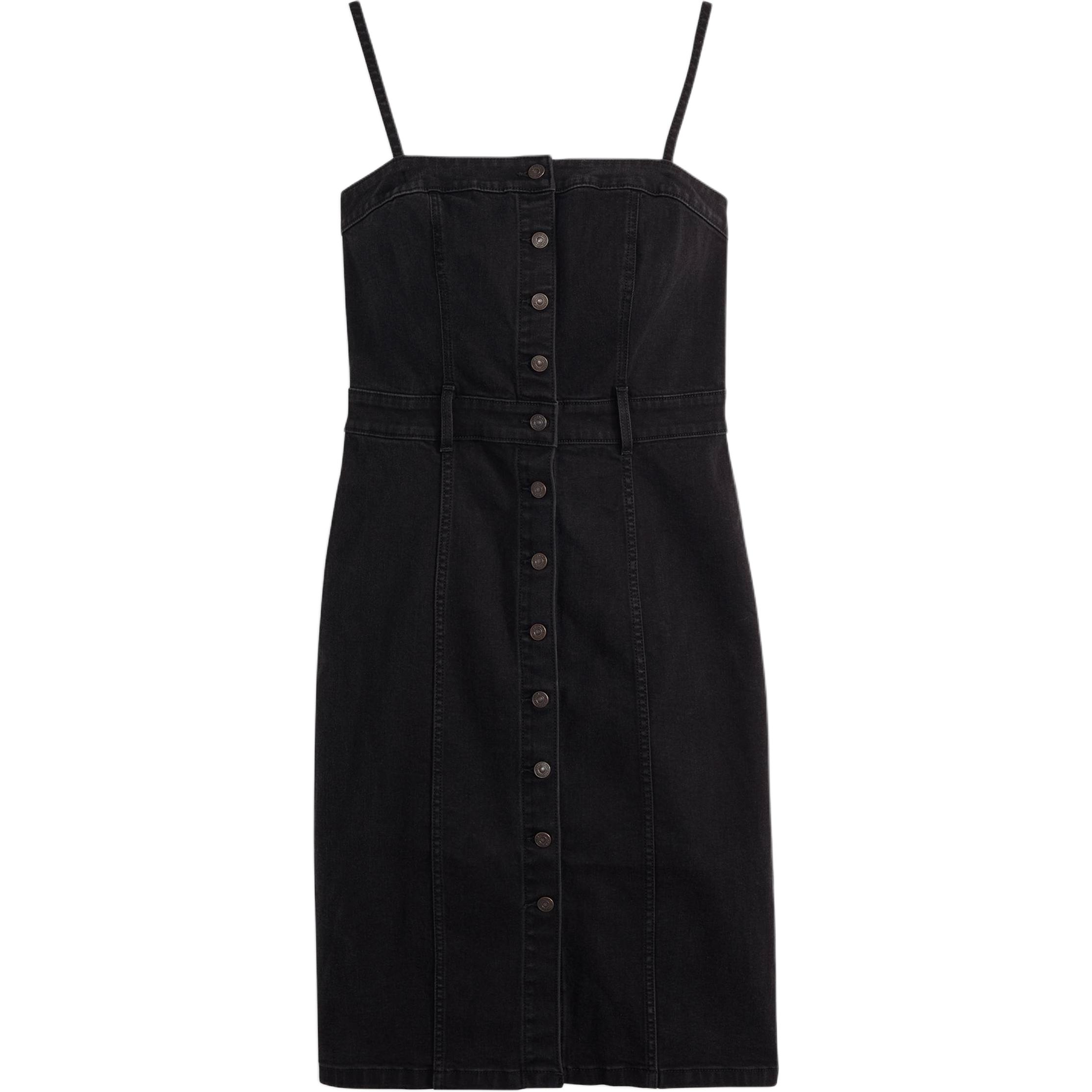 

Levis Женское платье-комбинация, черное, с квадратным воротником, умеренной длины