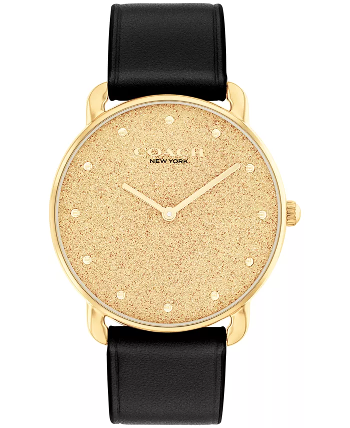 

Женские часы Elliot с черным кожаным ремешком, 36mm Coach