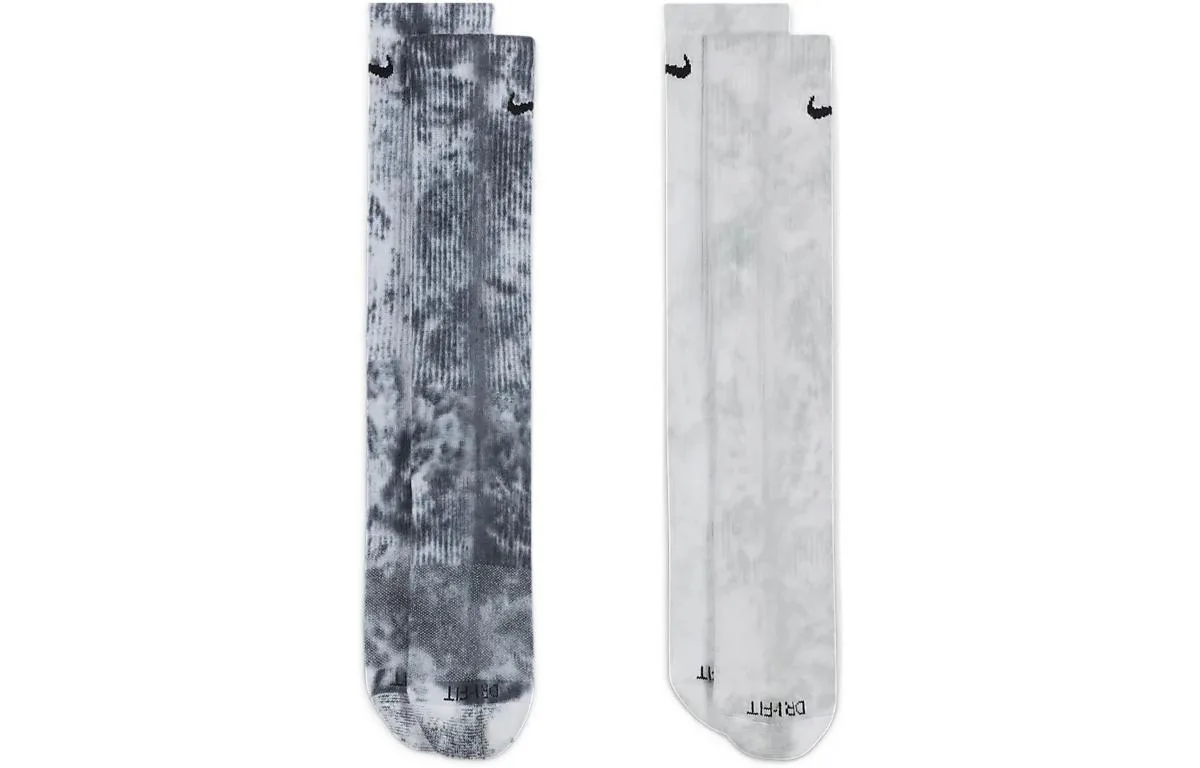 Everyday Plus Cushioned Tie-Dye Crew Socks 2 пары Nike, 2 pack (светло-серый+темно-серый)