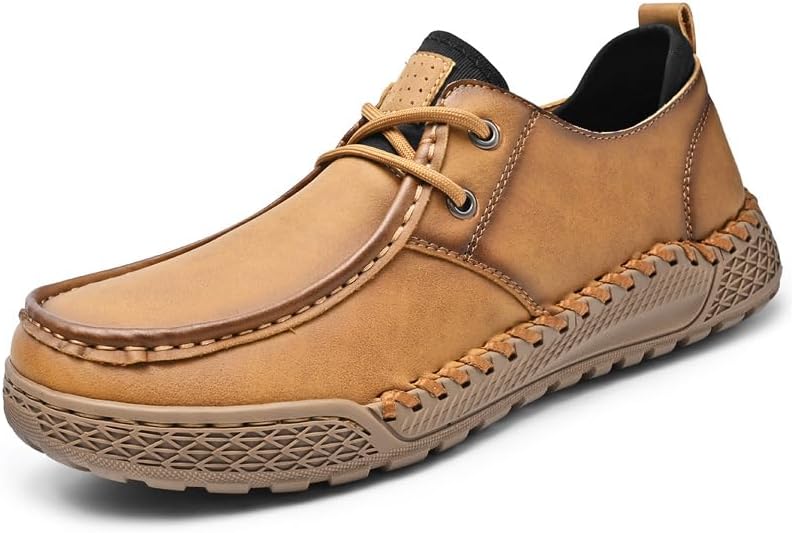 

Мужские кожаные оксфорды, деловые повседневные лоферы, удобные, легкие, дышащие, противоскользящие туфли Asifn, коричневый